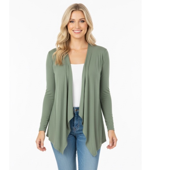 Olive green knit cardigan size medium - Picture 1 of 5